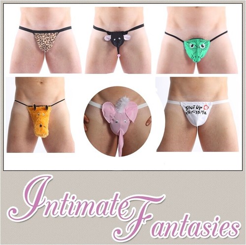 Mens leopard thong string - g,