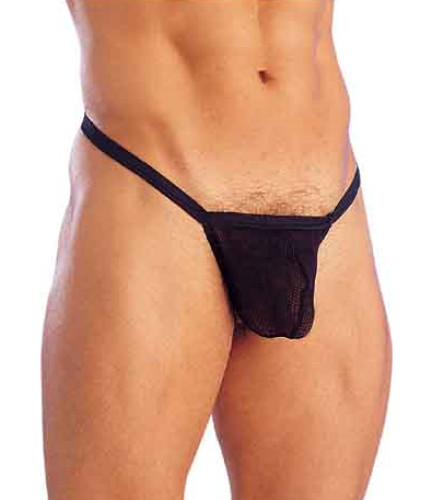 Mens black fishnet posing - black,